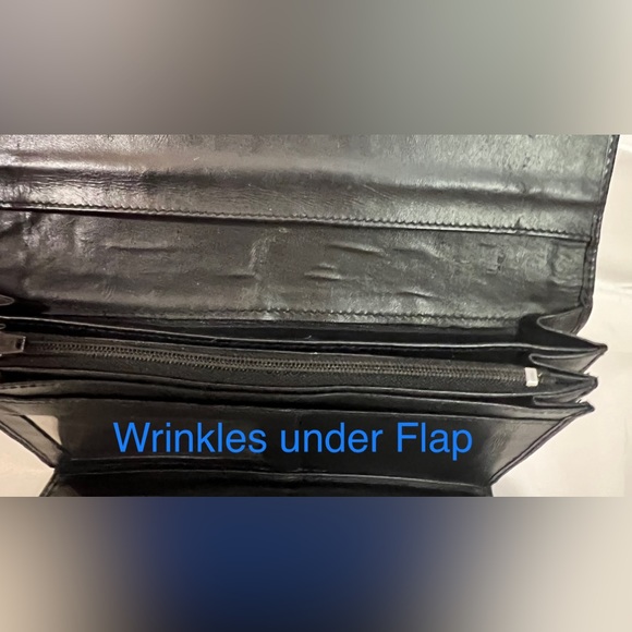 Black Long Wallet Genuine Sparkling Sting Ray Skin Billfold Snap & Zipper - Picture 4 of 8